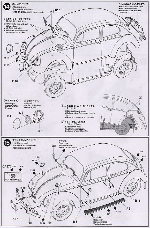 Konstruktorius Tamiya - Volkswagen Beetle 1966 Model, 1/24, 24136 kaina ir informacija | Konstruktoriai ir kaladėlės | pigu.lt