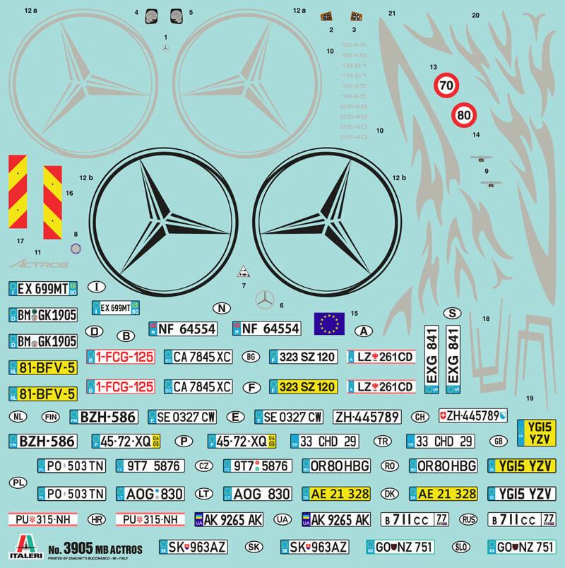 Konstruktorius Italeri - Mercedes Benz Actros MP4 GigaSpace, 1/24, 3905, 8 m.+ kaina ir informacija | Konstruktoriai ir kaladėlės | pigu.lt