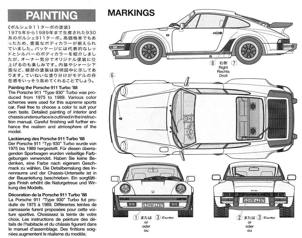 Konstruktorius Tamiya - Porsche 911 Turbo`88, 1/24, 24279 kaina ir informacija | Konstruktoriai ir kaladėlės | pigu.lt