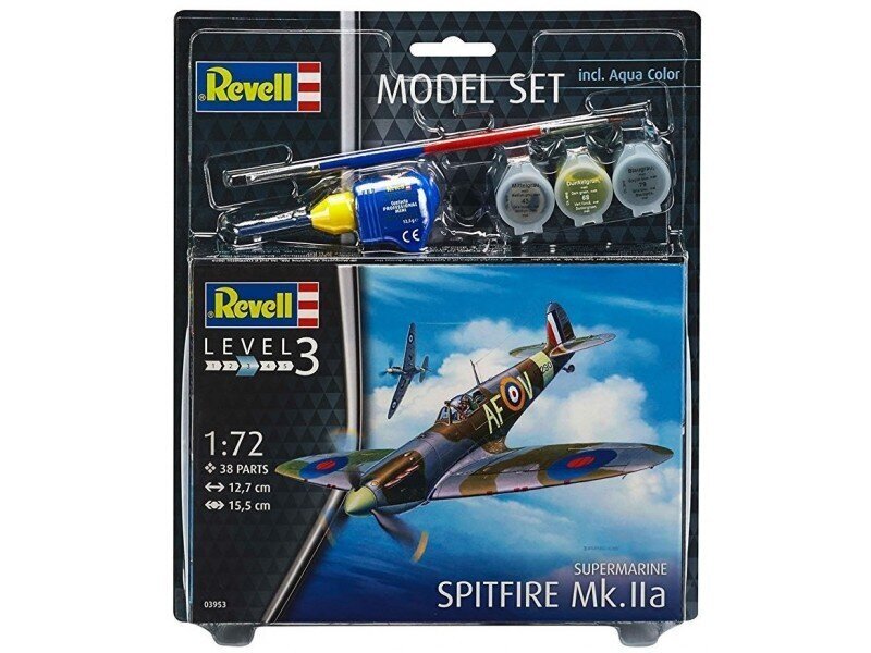 Revell - Spitfire Mk.IIa dovanų komplektas, 1/72, 63953 цена и информация | Konstruktoriai ir kaladėlės | pigu.lt