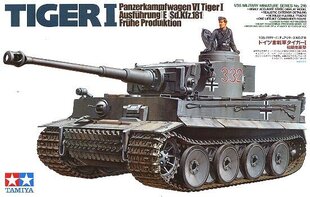 Konstruktorius Tamiya - Panzerkamfwagen VI Tiger I Ausfürung E (Sd.Kfz.181) Frühe Produktion, 1/35, 35216, 8 m.+ kaina ir informacija | Konstruktoriai ir kaladėlės | pigu.lt