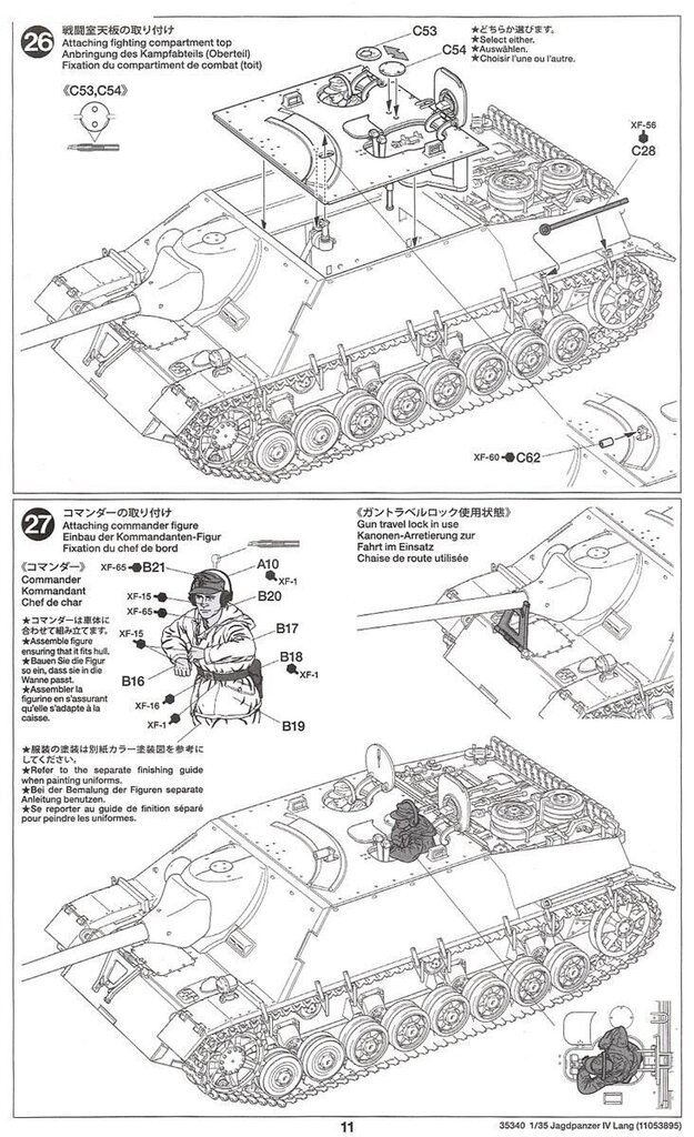 Konstruktorius Tamiya - Jagdpanzer IV/70(V) Lang (Sd.Kfz.162/1), 1/35, 35340, 8 m.+ цена и информация | Konstruktoriai ir kaladėlės | pigu.lt