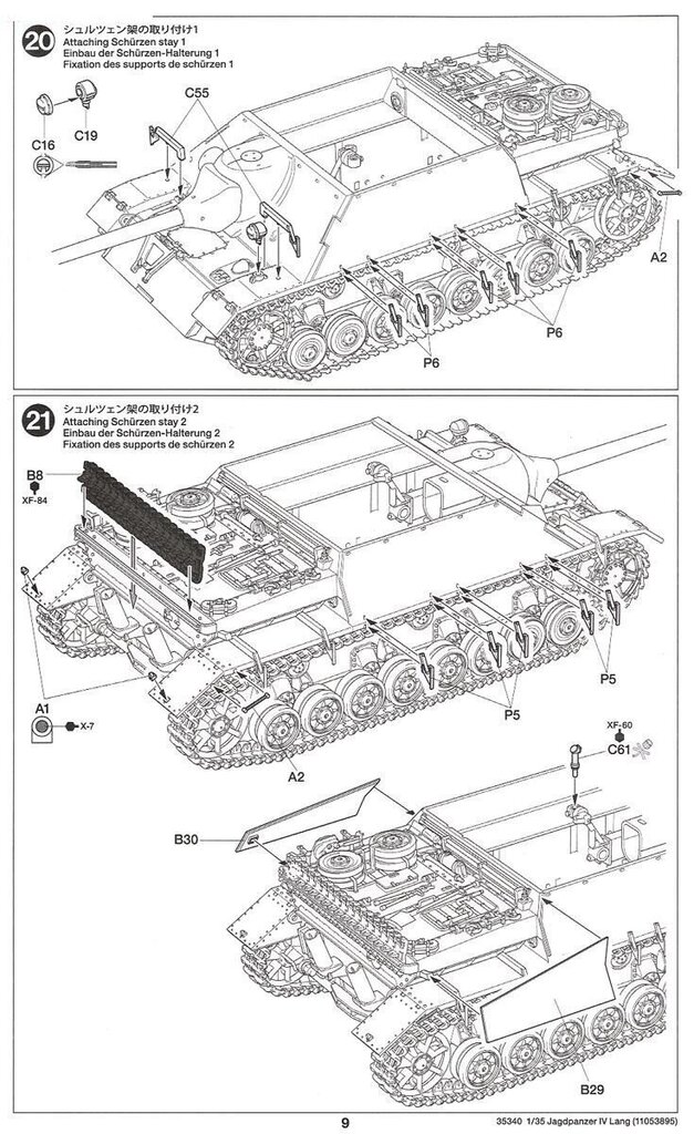 Konstruktorius Tamiya - Jagdpanzer IV/70(V) Lang (Sd.Kfz.162/1), 1/35, 35340, 8 m.+ цена и информация | Konstruktoriai ir kaladėlės | pigu.lt