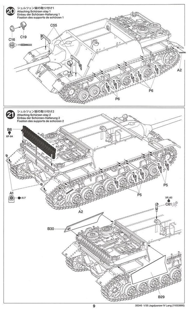 Konstruktorius Tamiya - Jagdpanzer IV/70(V) Lang (Sd.Kfz.162/1), 1/35, 35340, 8 m.+ kaina ir informacija | Konstruktoriai ir kaladėlės | pigu.lt