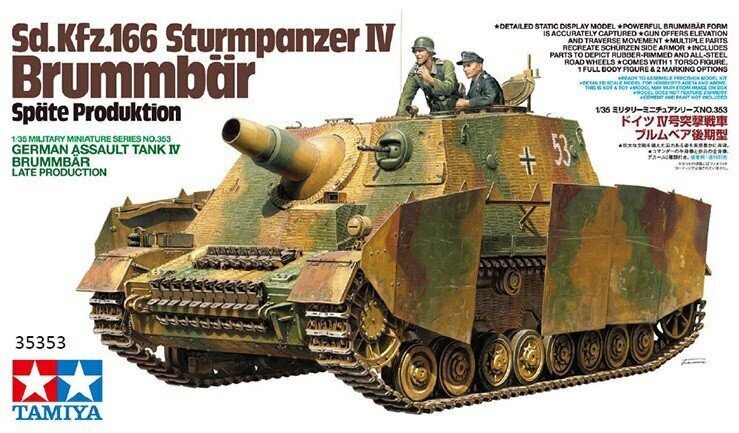 Konstruktorius Tamiya - Sd.Kfz.166 Sturmpanzer IV Brummbär, 1/35, 35353, 8 m.+ цена и информация | Konstruktoriai ir kaladėlės | pigu.lt