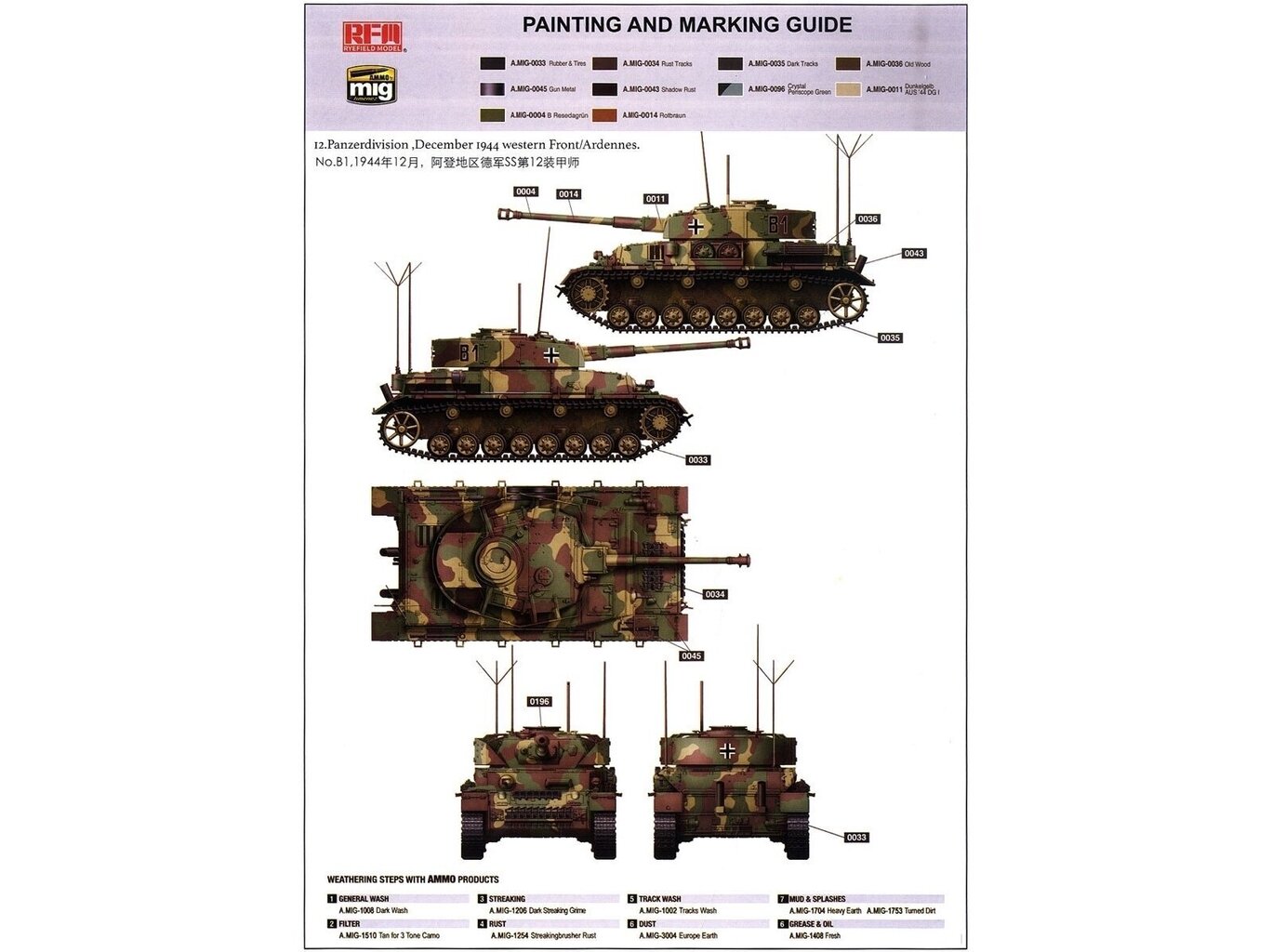 Konstruktorius Rye Field Model - Pz.Kpfw.IV Ausf.J Late Production Pz.Beob.Wg.IV Ausf.J, 1/35, RFM-5033, 8 m.+ kaina ir informacija | Konstruktoriai ir kaladėlės | pigu.lt