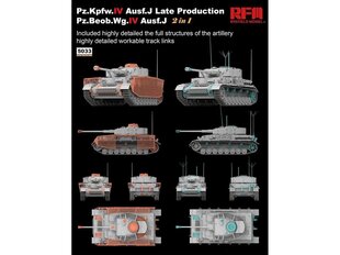 Rye Field Model - Pz.Kpfw.IV Ausf.J Late Production Pz.Beob.Wg.IV Ausf.J, 1/35, RFM-5033 цена и информация | Конструкторы и кубики | pigu.lt