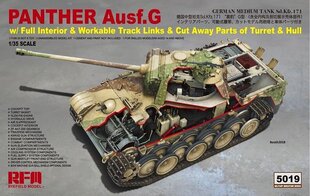 Konstruktorius Rye Field Model - Panther Ausf.G with Full Interior & Cut Away Parts, 1/35, RFM-5019 kaina ir informacija | Konstruktoriai ir kaladėlės | pigu.lt