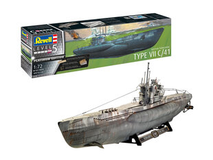 Revell - German Submarine Type VII C/41, 1/72, 05163 цена и информация | Конструкторы и кубики | pigu.lt