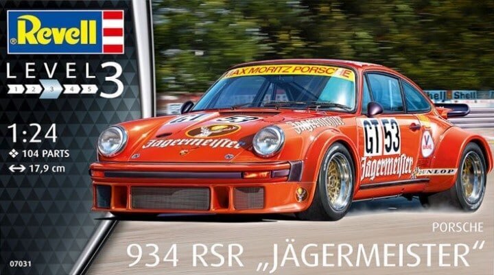 Konstruktorius Revell - Porsche 934 RSR "Jägermeister", 1/24, 07031, 10 m.+ kaina ir informacija | Konstruktoriai ir kaladėlės | pigu.lt