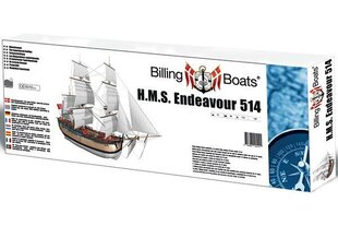 Деревянная сборная модель Billing Boats - HMS Endeavour - Wooden hull, 1/50, BB514 цена и информация | Конструкторы и кубики | pigu.lt