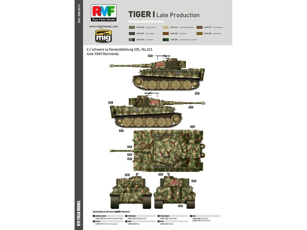 Konstruktorius Rye Field Model - Sd.Kfz. 181 Pz.kpfw.VI Ausf. E Tiger I Late Production, 1/35, RFM-5015, 8 m.+ цена и информация | Konstruktoriai ir kaladėlės | pigu.lt