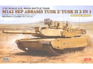 Сборная пластиковая модель Rye Field Model - M1A2 SEP Abrams TUSK I /TUSK II with full interior, 1/35, RFM-5026 цена и информация | Конструкторы и кубики | pigu.lt
