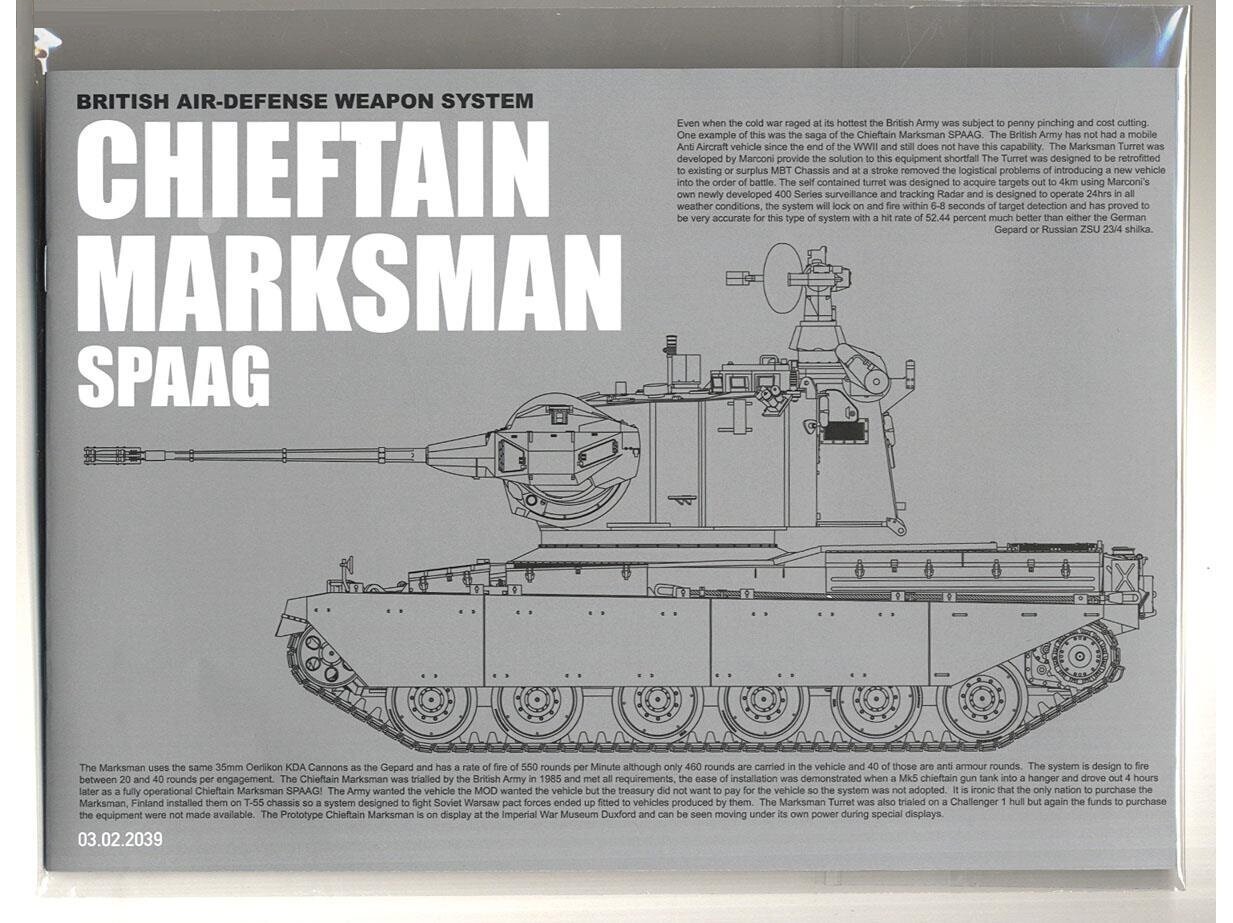 Konstruktorius Takom - British Air-defense Weapon System Chieft Chieftain Marksman SPAAG, 1/35, 2039, 8 m.+ kaina ir informacija | Konstruktoriai ir kaladėlės | pigu.lt