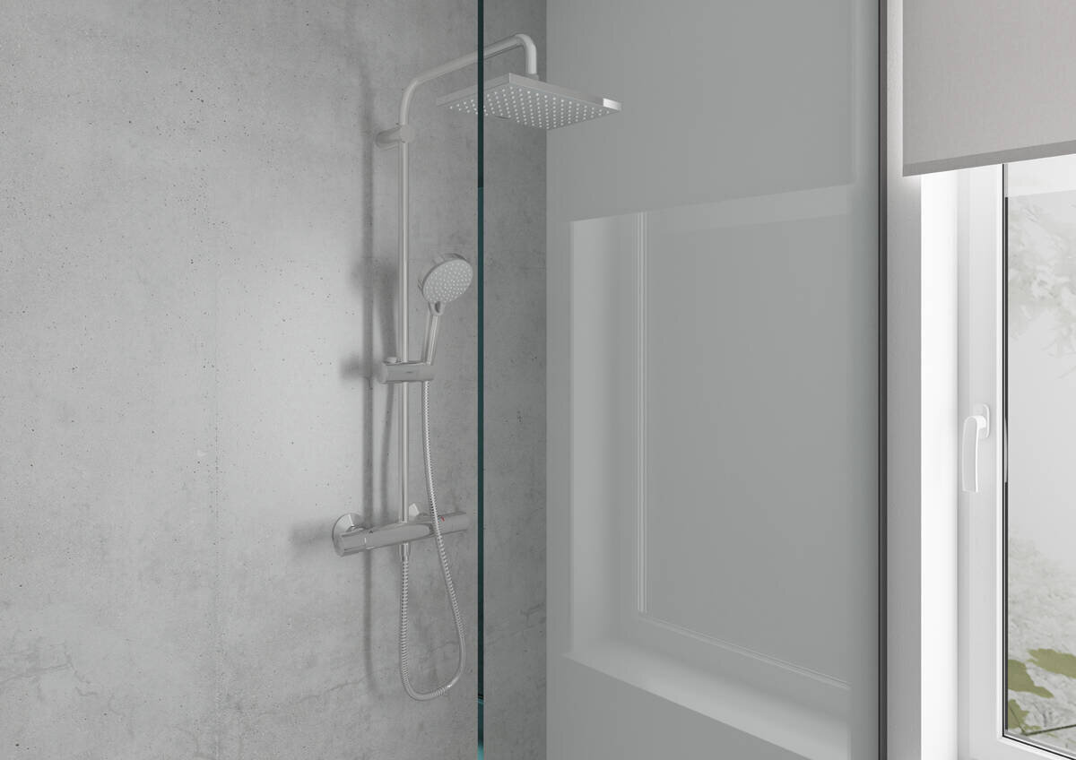 Hansgrohe Vernis Shape 230 termostatinė dušo sistema, juoda, 26286670 цена и информация | Dušo komplektai ir panelės | pigu.lt