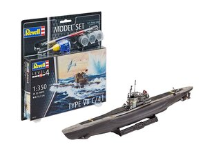 Сборная пластиковая модель Revell - German Submarine Type VII C/41 подарочный набор, 1/350, 65154 цена и информация | Конструкторы и кубики | pigu.lt