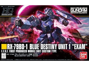 Сборная пластиковая модель Bandai - HGUC The Blue Destiny RX-79BD-1 Blue Destiny Unit 1 Exam, 1/144, 16740 цена и информация | Конструкторы и кубики | pigu.lt