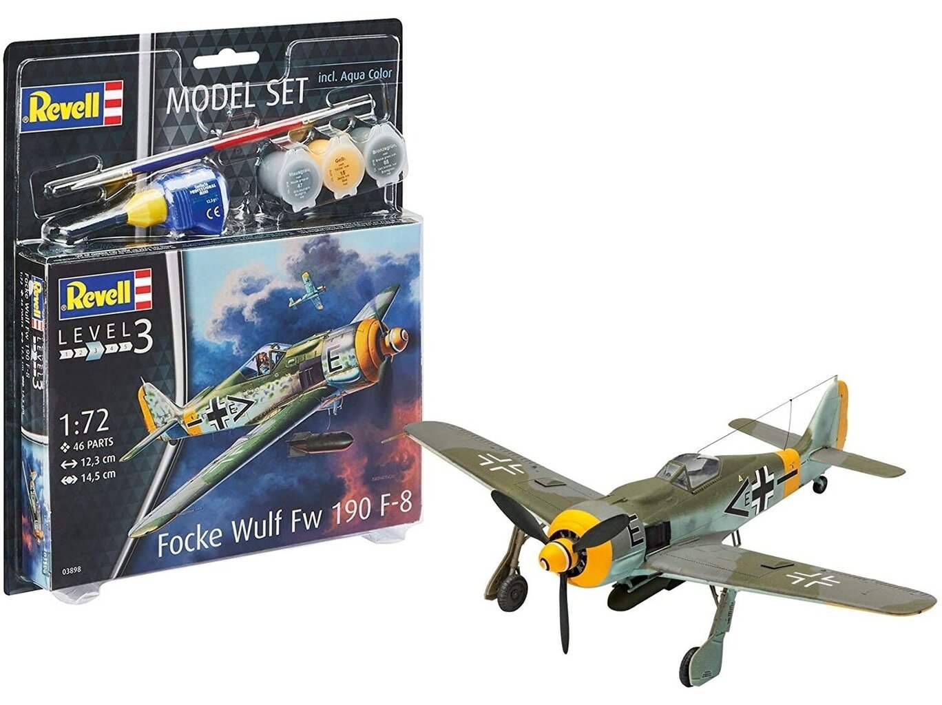 Konstruktorius Revell - Focke Wulf Fw190 F-8 dovanų komplektas, 1/72, 63898, 8 m.+ цена и информация | Konstruktoriai ir kaladėlės | pigu.lt