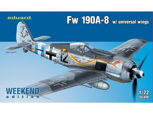 Eduard - Fw 190A-8 w/universal wings, Weekend Edition, 1/72, 7443 цена и информация | Конструкторы и кубики | pigu.lt