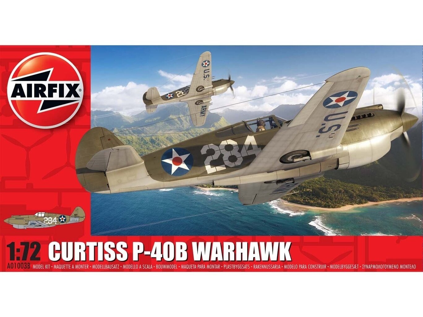 Surenkamas modelis Airfix Curtiss P-40B Warhawk, 1/72, 1/72, 01003B цена и информация | Konstruktoriai ir kaladėlės | pigu.lt