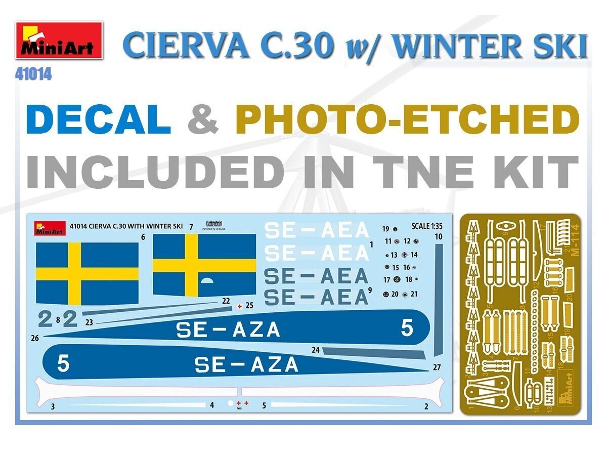 Konstruktorius Miniart - Cierva C.30 with Winter Ski , 1/35, 41014 kaina ir informacija | Konstruktoriai ir kaladėlės | pigu.lt