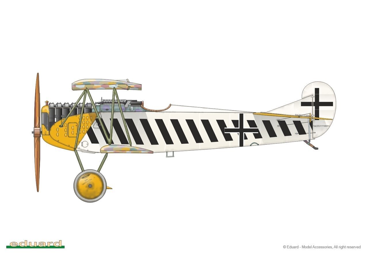 Plastikinis surenkamas modelis Fokker D.VII OAW Eduard, 84155 kaina ir informacija | Konstruktoriai ir kaladėlės | pigu.lt