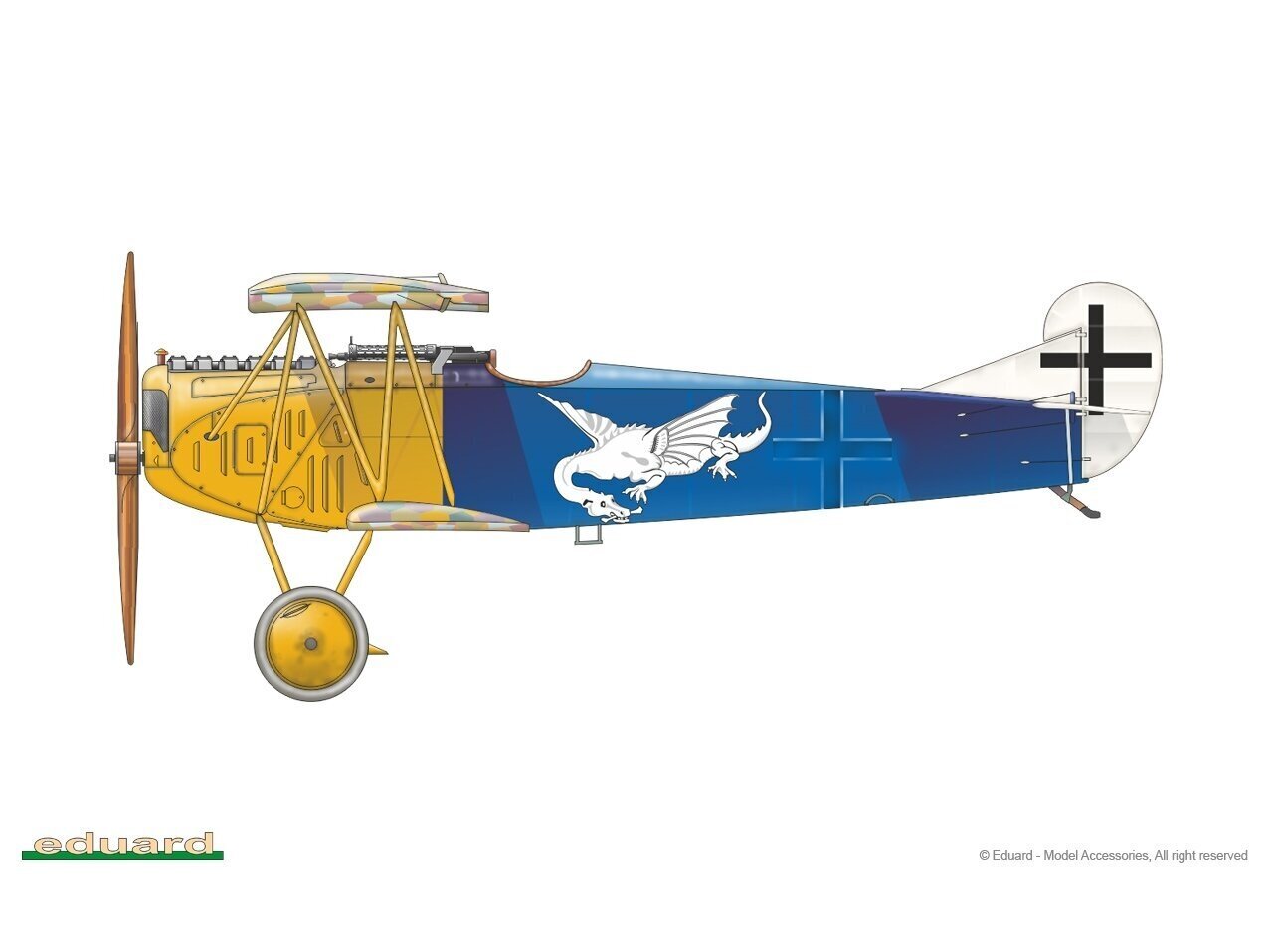 Plastikinis surenkamas modelis Fokker D.VII OAW Eduard, 84155 kaina ir informacija | Konstruktoriai ir kaladėlės | pigu.lt