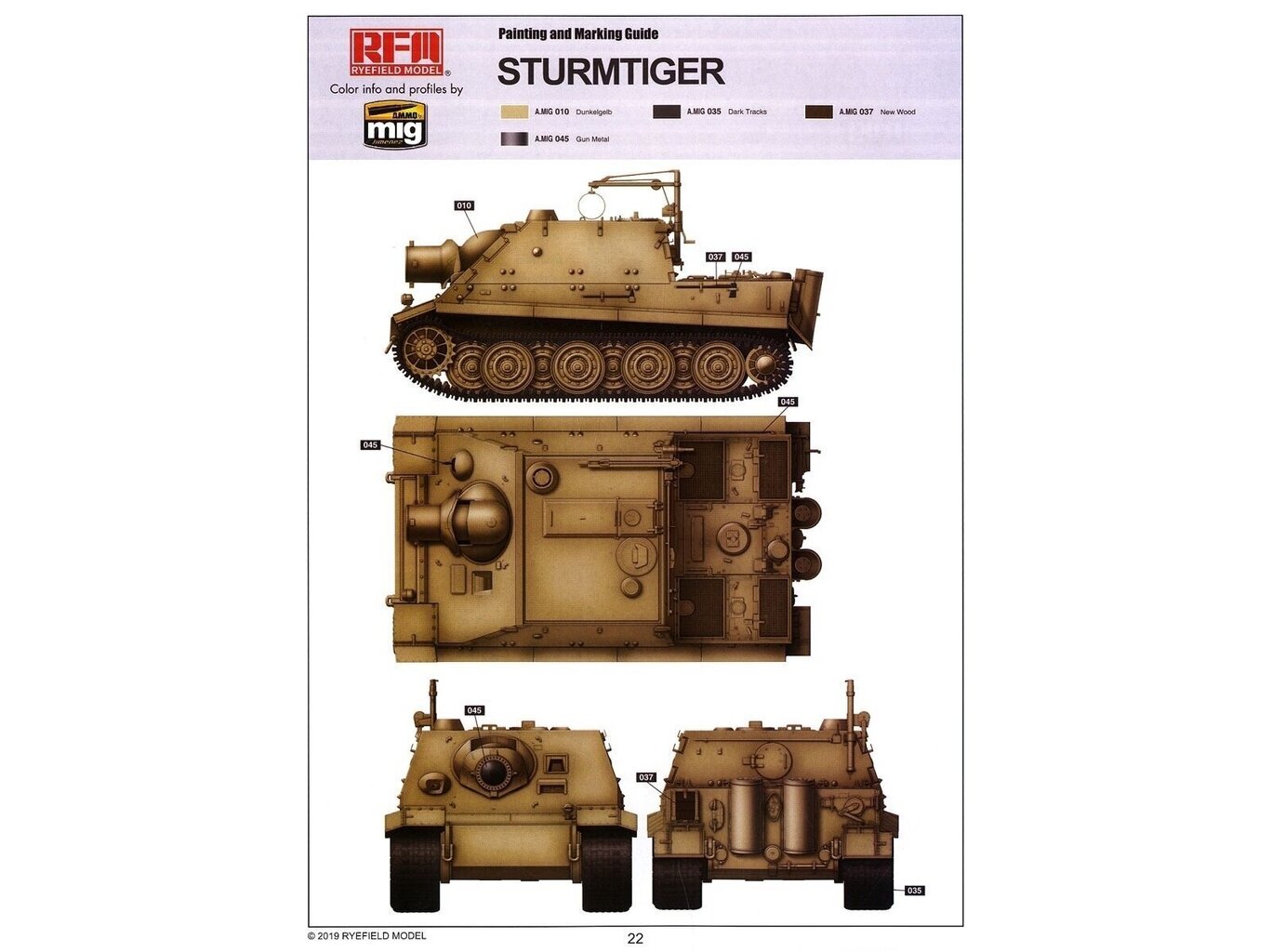 Konstruktorius Rye Field Model - Sturmtiger w/Workable Track Links, 1/35, RFM-5035, 8 m.+ kaina ir informacija | Konstruktoriai ir kaladėlės | pigu.lt