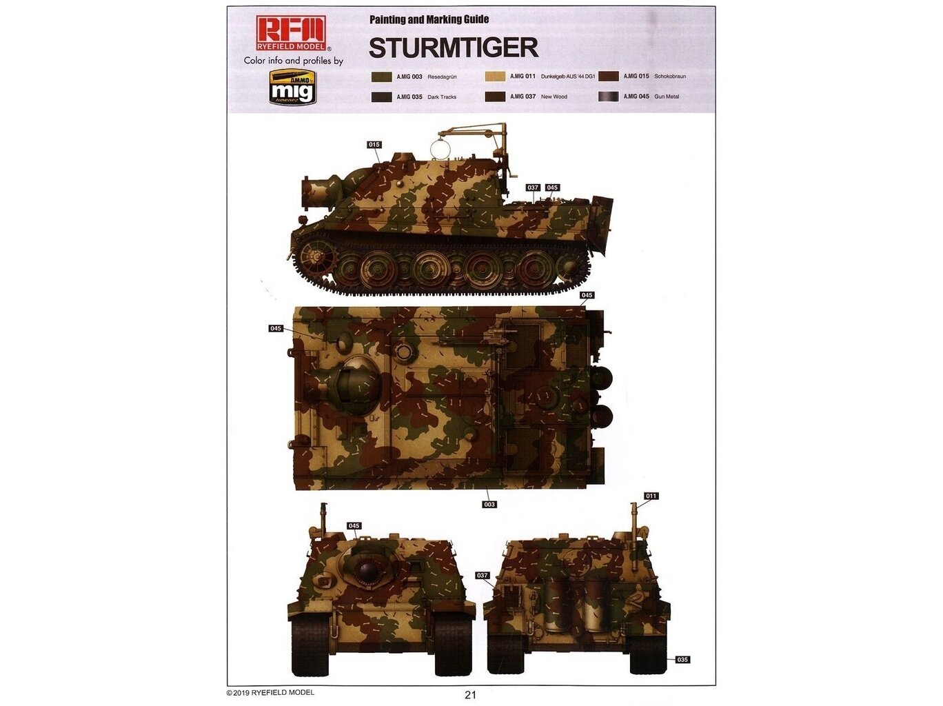 Konstruktorius Rye Field Model - Sturmtiger w/Workable Track Links, 1/35, RFM-5035, 8 m.+ kaina ir informacija | Konstruktoriai ir kaladėlės | pigu.lt