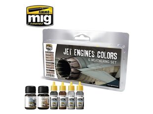 Dažai ammo mig - jet engines colors and weathering set. AMIG7445 kaina ir informacija | Piešimo, tapybos, lipdymo reikmenys | pigu.lt