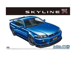 Сборная пластиковая модель Aoshima - Nissan BNR34 Skyline GT-R V-Spec II '02, 1/24, 05858 цена и информация | Конструкторы и кубики | pigu.lt