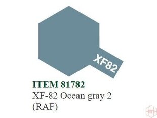 Dažai Tamiya XF-82 Ocean gray 2 (RAF), 10 ml kaina ir informacija | Piešimo, tapybos, lipdymo reikmenys | pigu.lt