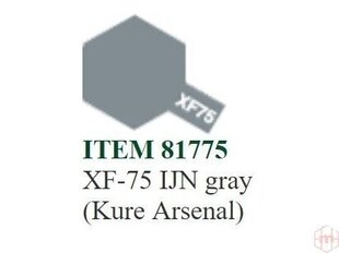 Dažai Tamiya XF-75 IJN gray (Kure Arsenal), 10 ml kaina ir informacija | Piešimo, tapybos, lipdymo reikmenys | pigu.lt