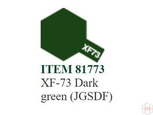 Краска Tamiya - XF-73 Dark green (JGSDF), 10 мл цена и информация | Принадлежности для рисования, лепки | pigu.lt