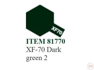 Краска Tamiya - XF-70 Dark green 2, 10 мл цена и информация | Принадлежности для рисования, лепки | pigu.lt