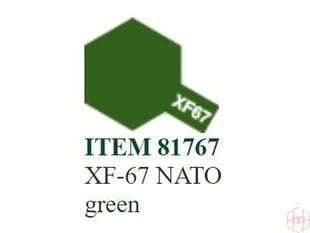 Краска Tamiya - XF-67 NATO green, 10 мл цена и информация | Принадлежности для рисования, лепки | pigu.lt
