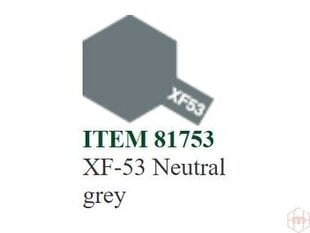 Dažai Tamiya XF-53 Neutral grey, 10 ml kaina ir informacija | Piešimo, tapybos, lipdymo reikmenys | pigu.lt