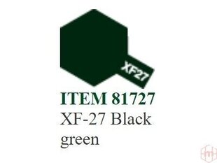 Краска Tamiya - XF-27 Black green, 10 мл цена и информация | Принадлежности для рисования, лепки | pigu.lt