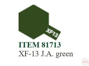 Краска Tamiya - XF-13 J.A. green, 10 мл  цена и информация | Принадлежности для рисования, лепки | pigu.lt