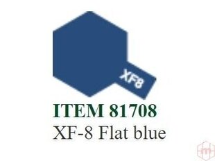 Dažai Tamiya XF-8 Flat blue, 10 ml kaina ir informacija | Piešimo, tapybos, lipdymo reikmenys | pigu.lt