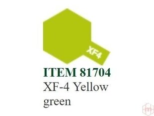 Краска Tamiya - XF-4 Yellow green, 10 мл цена и информация | Принадлежности для рисования, лепки | pigu.lt