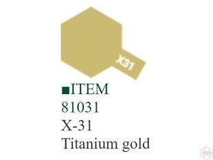 Dažai Tamiya X-31 Titanium gold, 10 ml kaina ir informacija | Piešimo, tapybos, lipdymo reikmenys | pigu.lt