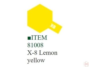 Dažai Tamiya X-8 Lemon yellow, 10 ml kaina ir informacija | Piešimo, tapybos, lipdymo reikmenys | pigu.lt