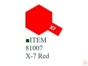 Краска Tamiya - X-7 Red, 10 мл цена и информация | Принадлежности для рисования, лепки | pigu.lt