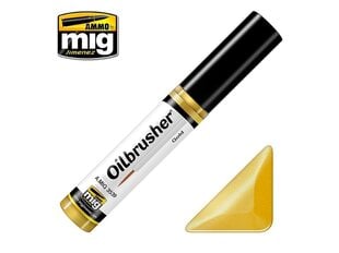 Масляная краска с аппликатором с тонкой кистью AMMO MIG - Oilbrusher - GOLD цена и информация | Принадлежности для рисования, лепки | pigu.lt