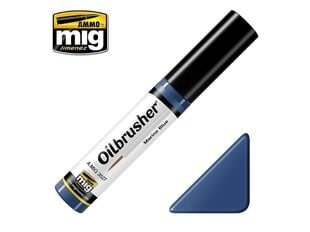 Масляная краска с аппликатором с тонкой кистью AMMO MIG - Oilbrusher - MARINE BLUE цена и информация | Принадлежности для рисования, лепки | pigu.lt