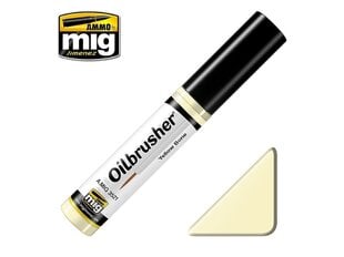 Масляная краска с аппликатором с тонкой кистью AMMO MIG - Oilbrusher - YELLOW BONE цена и информация | Принадлежности для рисования, лепки | pigu.lt