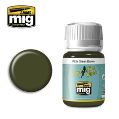 Краска, ammo mig - panel line wash green brown, 35ml, 1612 цена и информация | Принадлежности для рисования, лепки | pigu.lt