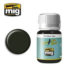 Краска, ammo mig - panel line wash black night, 35ml, 1611 цена и информация | Принадлежности для рисования, лепки | pigu.lt