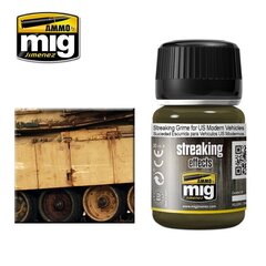 Краска AMMO MIG - STREAKING GRIME FOR US MODERN VEHICLES, 35 мл, 1207 цена и информация | Принадлежности для рисования, лепки | pigu.lt